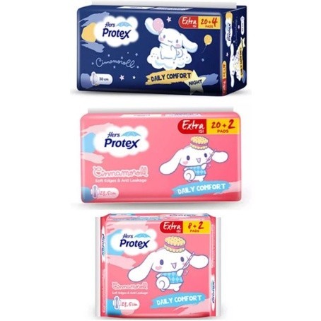 Hers Protex Daily Comfort with Cinnamoroll Pembalut (wing) / Night / Extra Maxi / Comfort Night