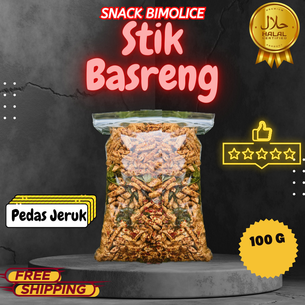 

Basreng stik Bumbu Basah Daun jeruk Basreng pedas 100 gram