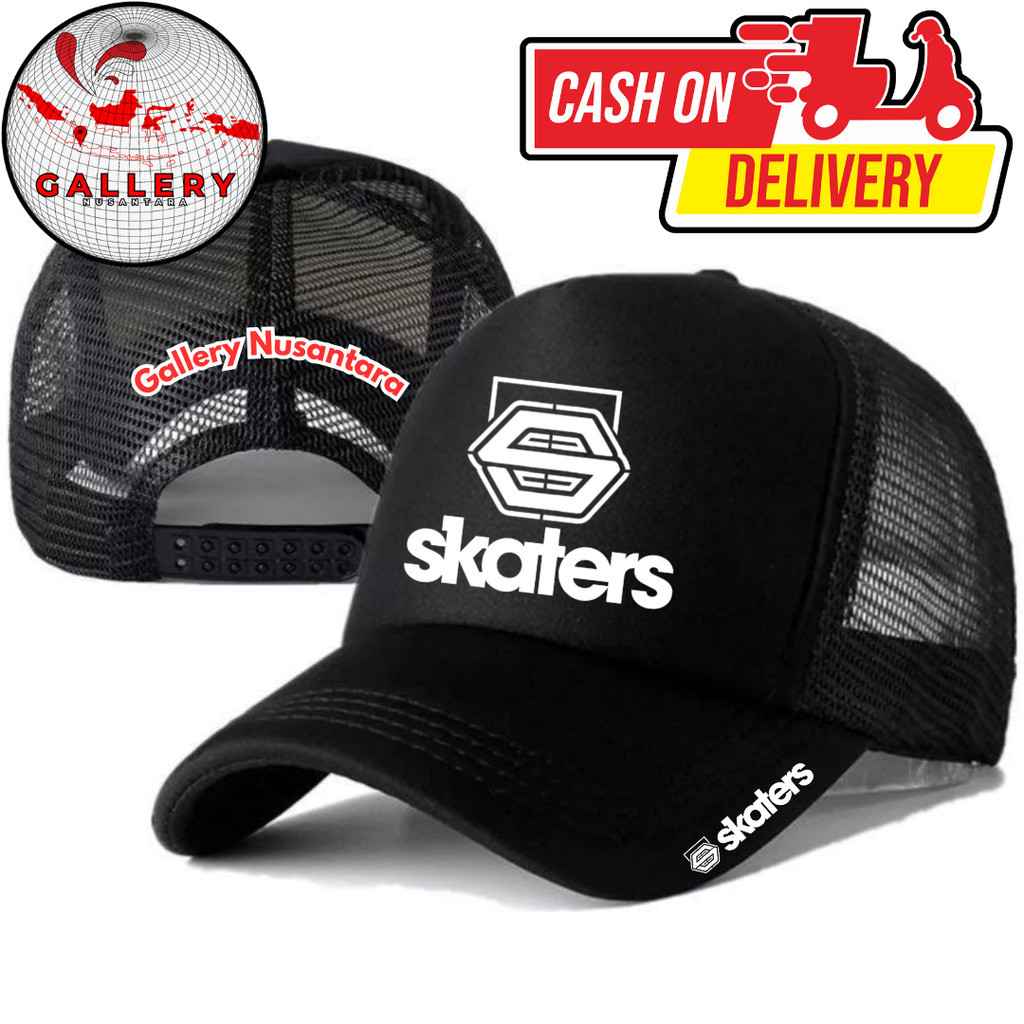 Gallery Nusantara Topi Trucker SKATERS - Topi Distro SKATERS Logo - Topi SKATERS Premium - Topi Pria