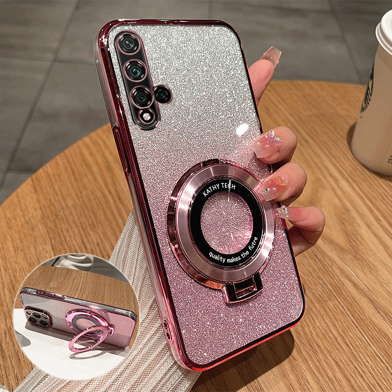 Casing HP Huawei Nova 5T Nova 4 Nova 4e Nova 3 Nova 3i Kembali cover Mewah Lapisan Gradien Mengkilap