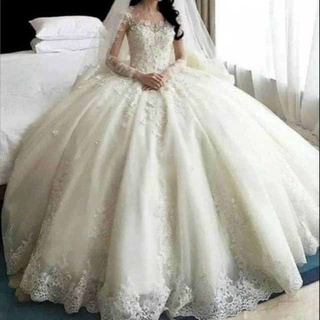 Solani Gaun pengantin bidal /Gaun pengantin putih