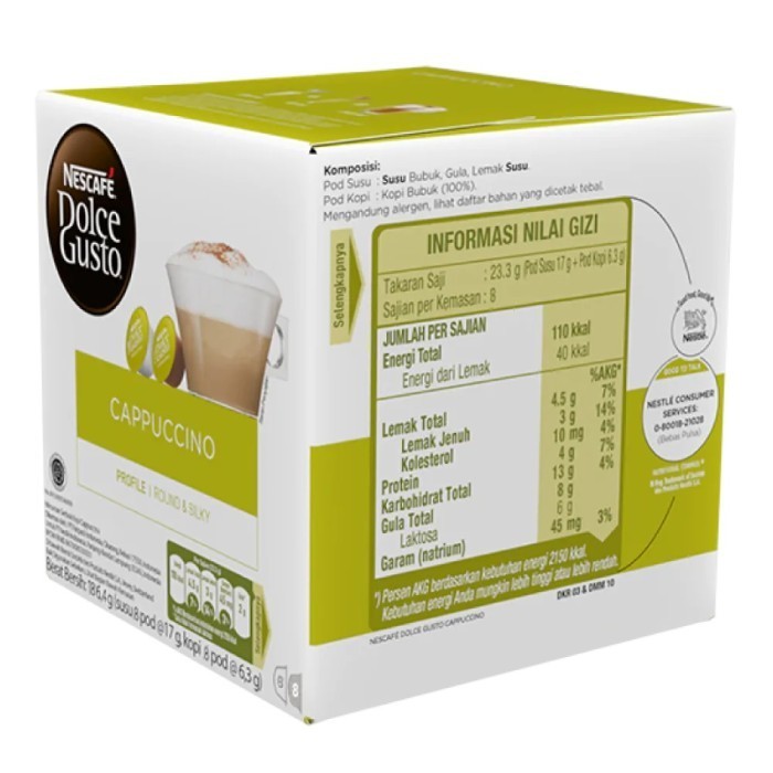 

Nescafe Dolce Gusto Cappuccino 16 Capsule | Coffee Kapsul Kopi - ISI 12 / Nov 24