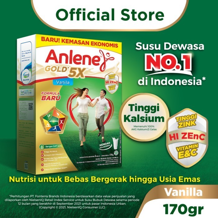 

TERJUAL Anlene Gold 5X Susu Bubuk Vanila 170g-Tulang, Sendi & Otot