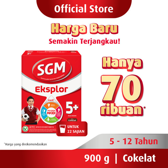 

TERJUAL SGM Eksplor 5+ dengan IronC Susu Bubuk Rasa Cokelat 900GR