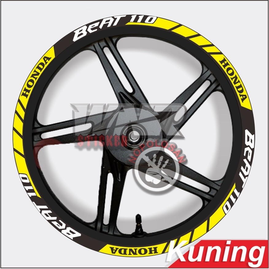 Sticker velg Honda Beat fi esp fullset depan belakang - Biru