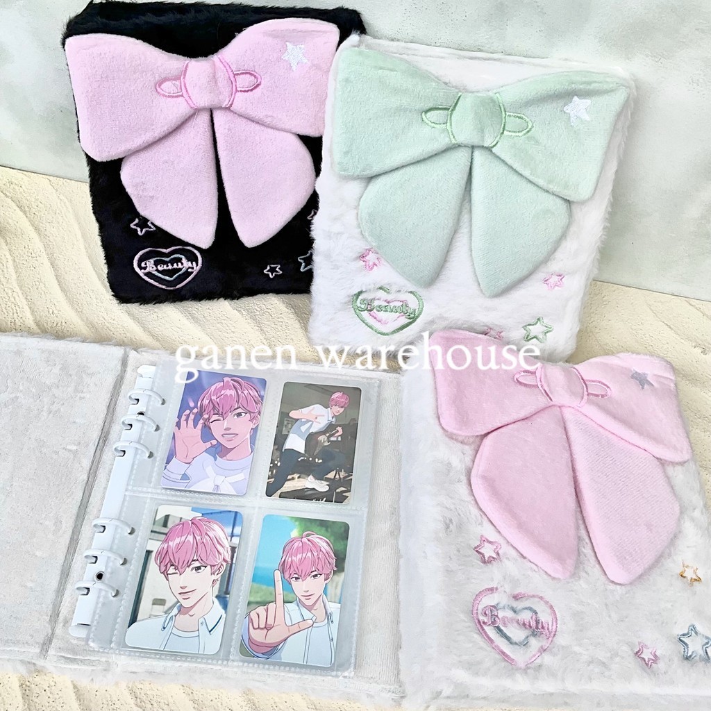 

[GW] Binder A6 Fluffy Bulu Pita Tempat Kartu Photocard Free Sleeve