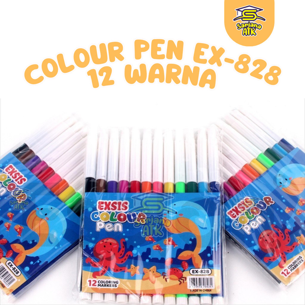 

Spidol Mewarnai 12 Warna Funcy EX-828