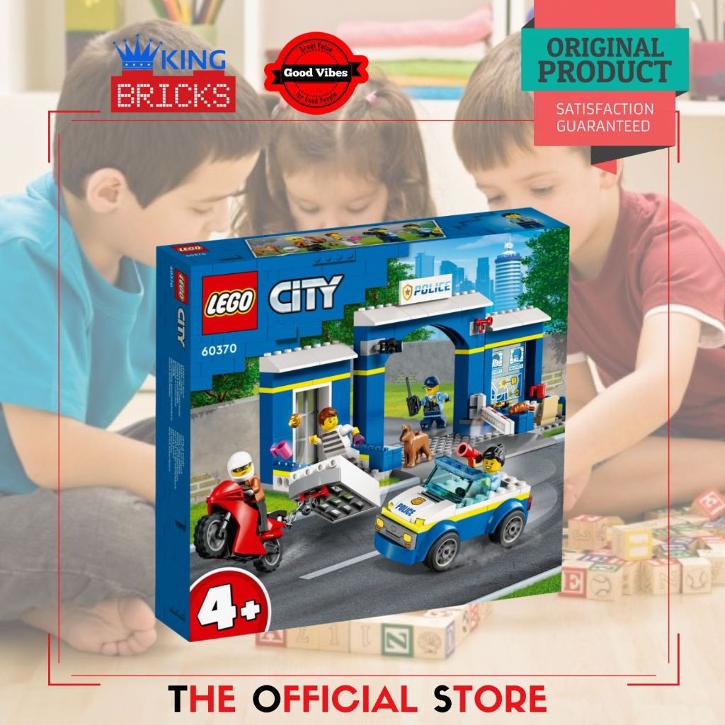 KingToys88 Mainan LEGO Original CITY 60370 Police Station Chase - Mainan Anak Edukasi Kantor Polisi 