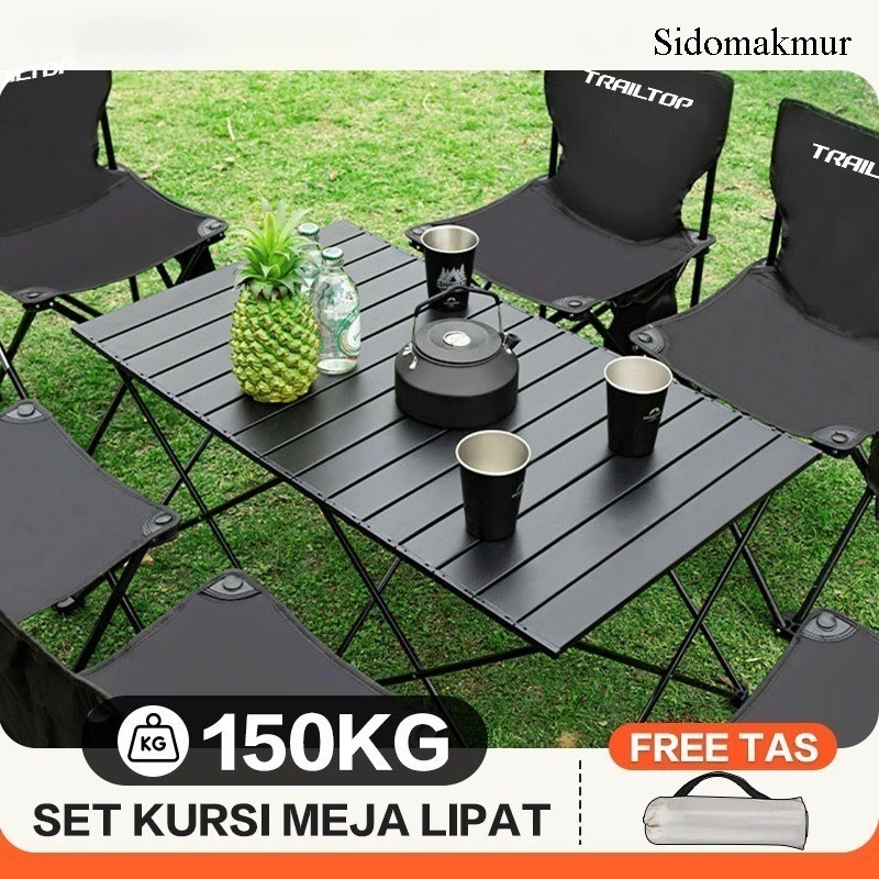 [COD]  Meja Kursi Lipat Outdoor 1 Set Meja Lipat Outdoor Dan Kursi Lipat Portable