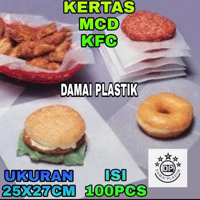 

Kertas nasi KFC / MCD ,Kertas Burger /Kebab/ Kertas Bungkus Nasi