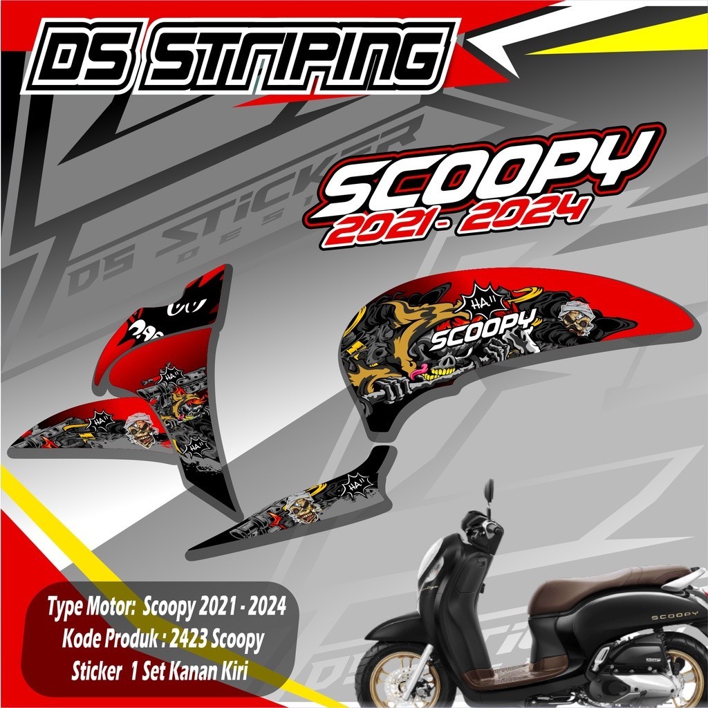 STRIPING VARIASI SCOOPY NEW/STICKER STRIPING MOTOR HONDA SCOOPY NEW 2021-2023 ZOMBIE VARIASI KEREN