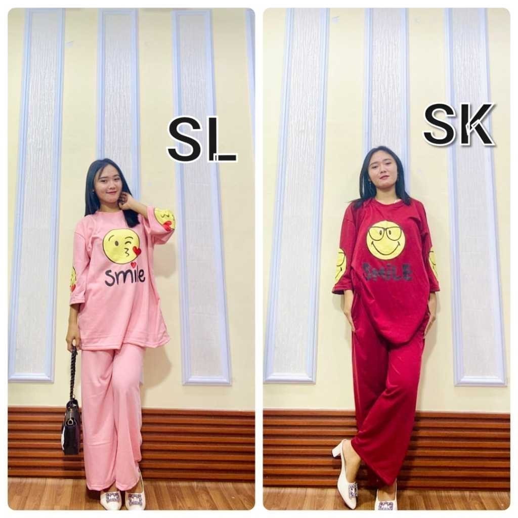 Zeivor - ZPF SETELAN WANITA KIKI / SETELAN SMILE KISS / ONESET JUMBO VIRAL KEKINIAN / FASHION CASUAL