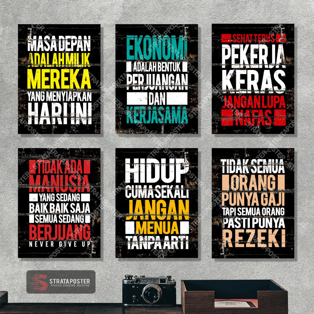 Poster dinding kamar cowok - Hiasan dinding motivasi - Wall decor