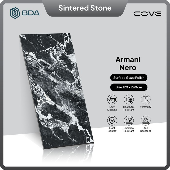BDA Granite Tile Granit 120X240 Keramik Lantai Keramik Dinding Big Slab Armani Nero