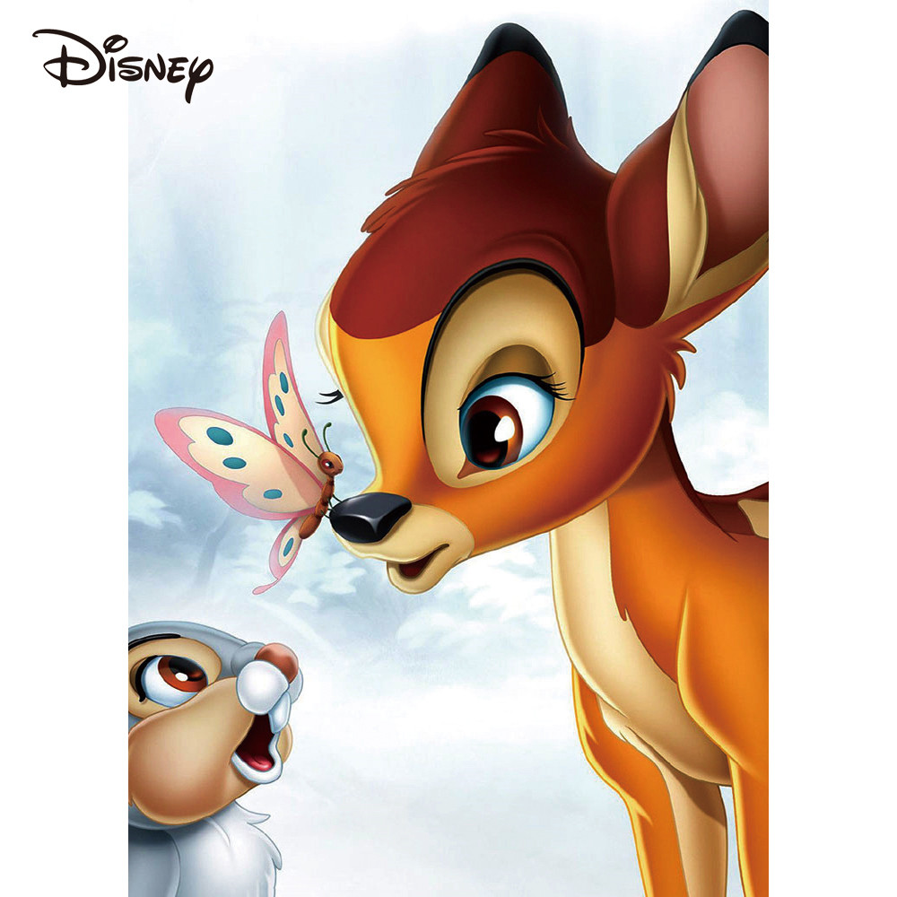 

Disney Painting By Numbers Deer On Canvas Bambi Oil Painting Cartoon Rabbit Drawing By Numbers Butterfly Wall Decor