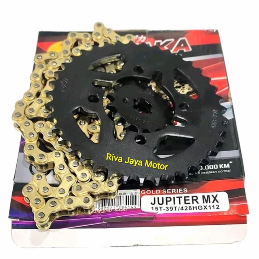 Gear Paket Gir Set Gearset + Rantai Gold Racing Jupiter Mx Old Yuzaka
