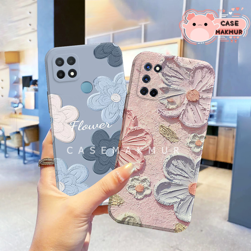 OPPO A15 / A15s / A52 / A92 Casing Ponsel - Motif Bunga Cantik - Case Cewek - Softcase Pro Camera