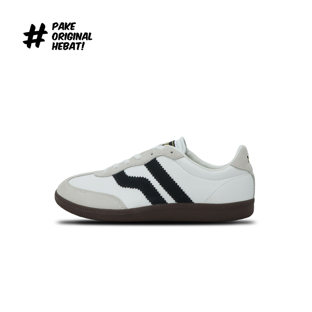 Piero Sepatu Sneakers Grand London PRM - White/Raven/Brown