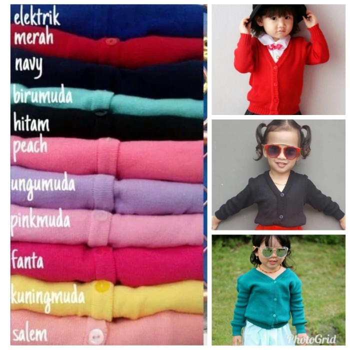 cardigan anak rajut halus high quality import size M - Ungu Muda
