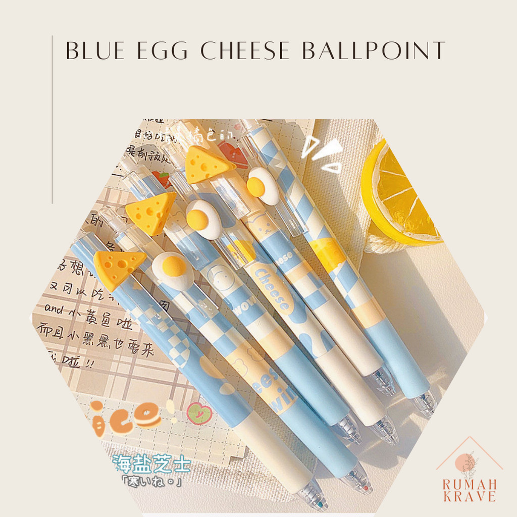 

RUMAH KRAVE - Blue Cheese Egg Ballpoint 0.5 mm Pena Pulpen Hitam