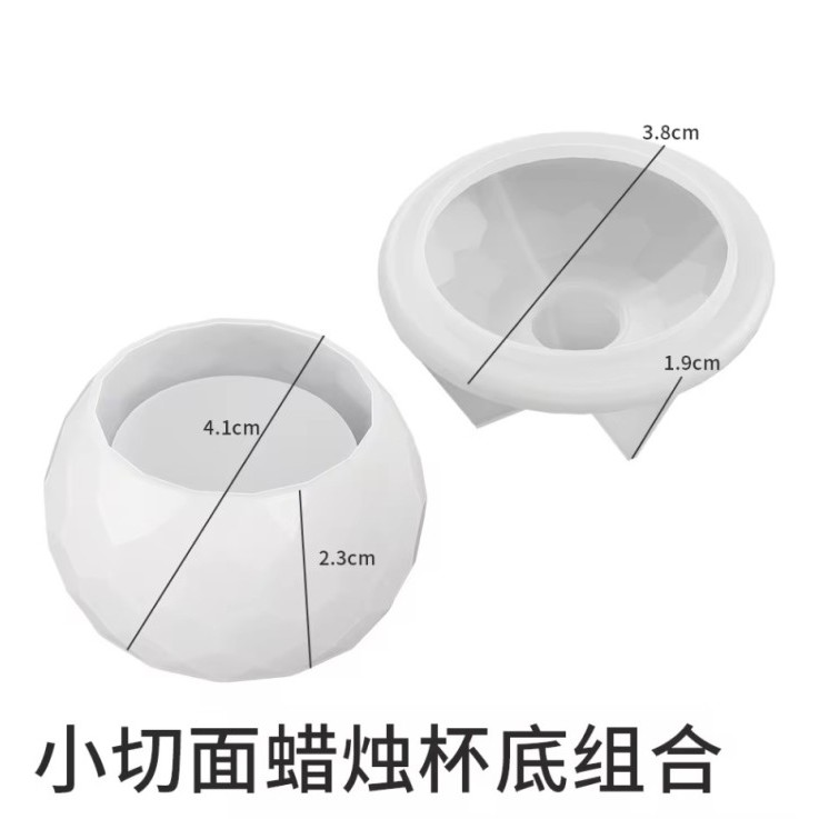 Cetakan Silikon Tempat Lilin Storage Jar Hexagon Pattern Mold Dengan Tutup - Kecil