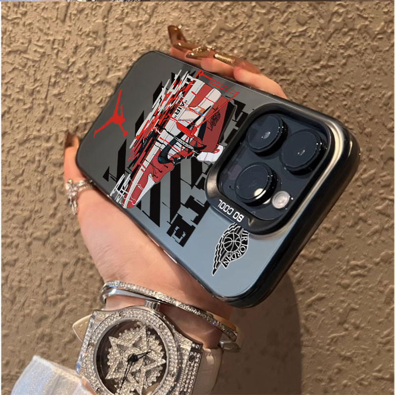 Casing iphhone 15 15 Pro Max off white bersama-sama AJ1 Material TPU kotak telepon IMD yang cocok un