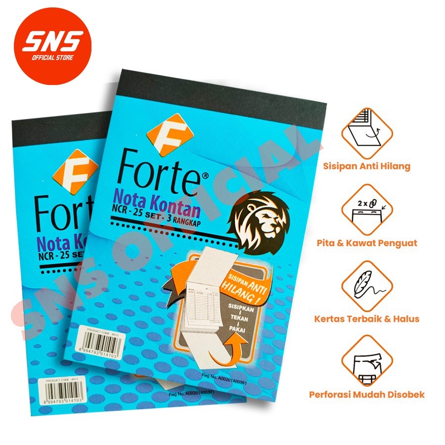 

BUKU NOTA / SURAT JALAN 1 PLY / 2 PLY / 3 PLY (A5 / A6) FORTE SNS OFFICIAL STORE