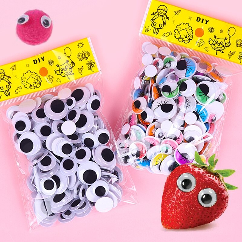 

100pcs/200pcs Self-adhesive Googly Wiggle Eyes for Scrapbooking Crafts Projects Dolls Accessories Eyes Handmade Toys