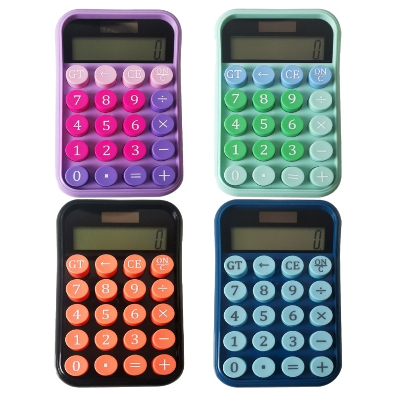

Portable 12Digit LCD Calculator with Large Round Key for Students Professional