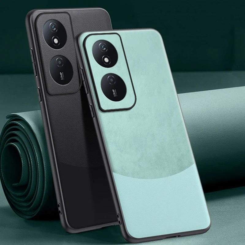 Luxury PU Leather Case For Honor X7B 400 Lite Back Cover Matte Silicone Shockproof Full Protection P