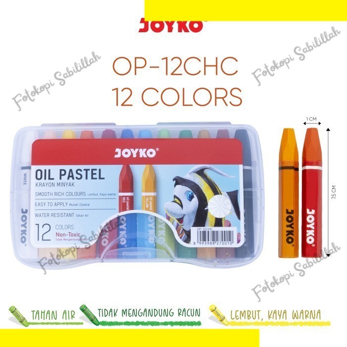 

Crayon Joyko 12 Warna / Crayon Titi Joyko 12 / krayon Joyko 12CHC / Crayon Titi 12CHC Joyko / Krayon minyqk jouko 12 Warna