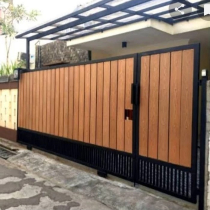 Pagar Rumah Minimalis Pintu Buka Dorong Pagar Rumah Besi