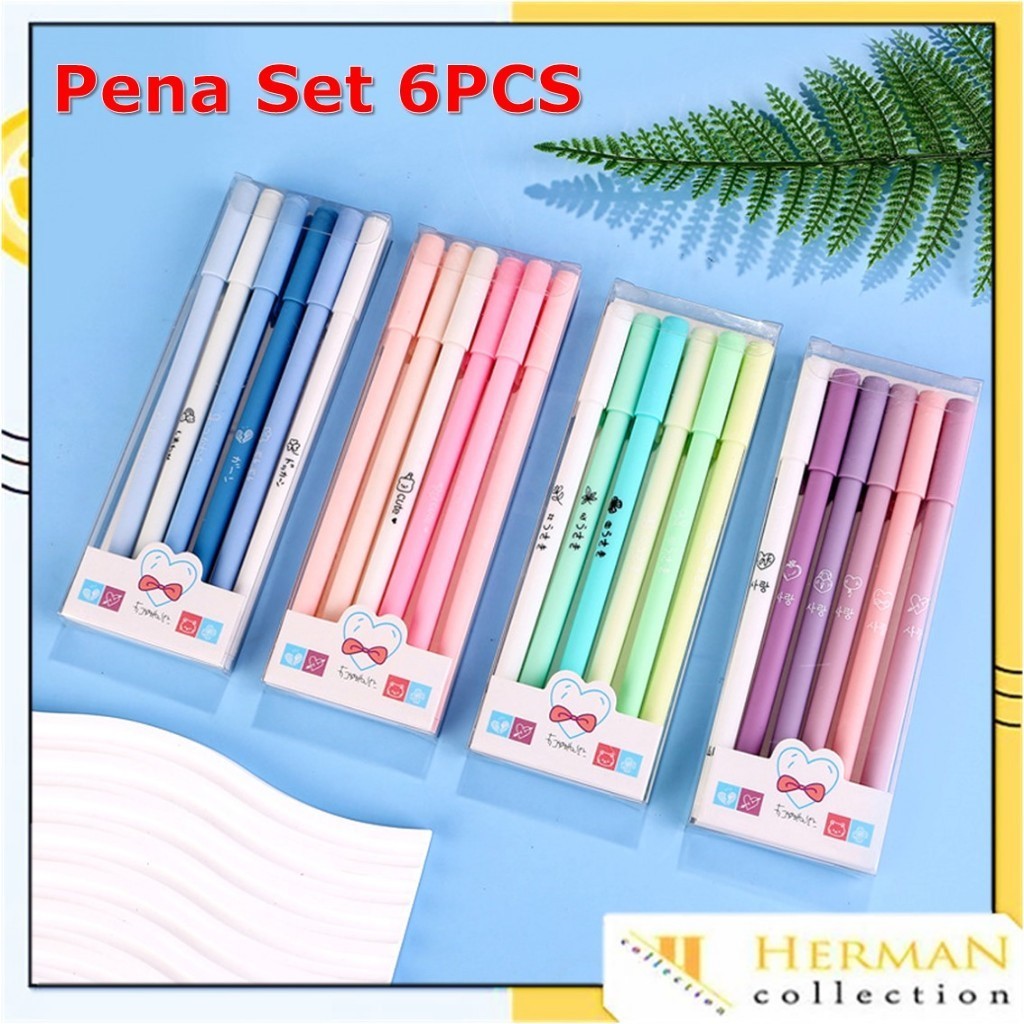 

HC 1 Set 6Pcs Pena Gel 0.5mm Warna Pastel Pen Gel Aesthetic Pulpen Gel 6 IN 1 Warna Gradasi Pena Gel Set Morandi Color Bolpoint Tinta Gel Cair 6 Pcs Journaling Pen Alat Tulis Kantor Sekolah Lucu