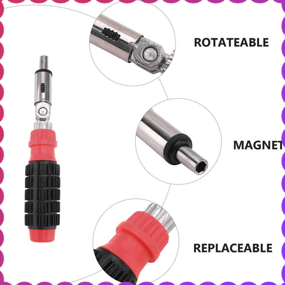 Obeng Fleksibel Set 12 Mata Obeng Flexible - Obeng Set Rachet Serbaguna Kepala Bisa Di Putar 180 Der