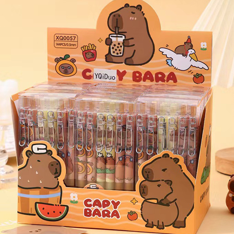

12Pcs/Set Cute Anime Capybara Gel Pen for School Writing Kawaii Cartoon Neutral Pen Office Supplies kids Stationery gift
