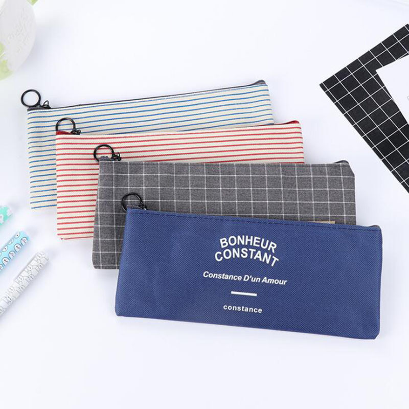 

Student Stationery Canvas Pencil Bag Retro School Pencil Bag Office School Supplies Bag Handle Pencil Writing Tool Gift