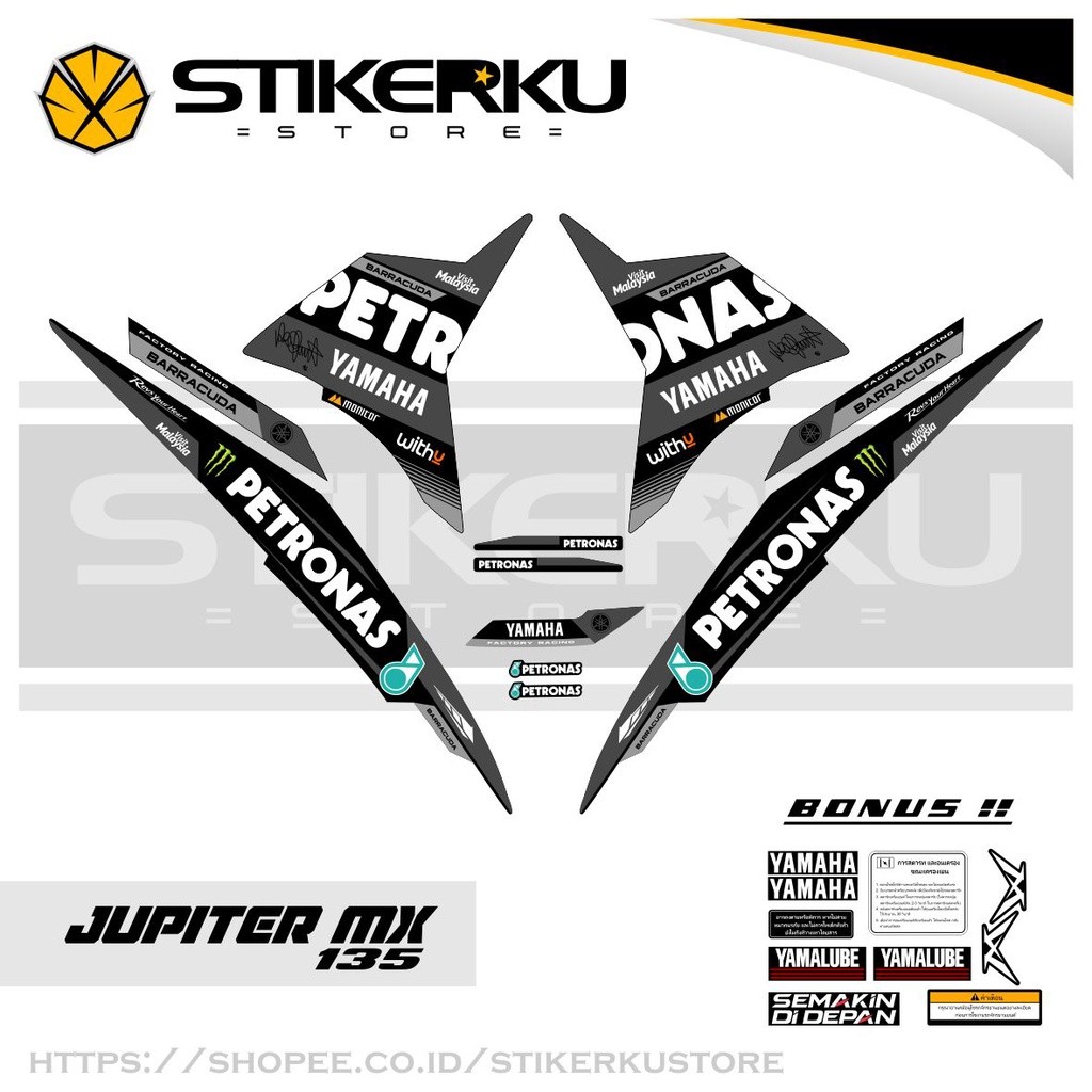 JUPITER MX 135 EDISI PETRONAS / EXCITER 135 / LC 135 / STRIPING / STICKER / STOCK DECAL / STIKER / V