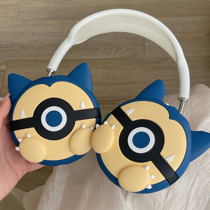 MINISO Headset Silicone Case For Apple AirpodsMax Protect Cases Cartoon Snorlax Headphones For Airpo