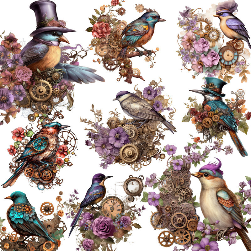 

Punk bird Stickers Crafts And Scrapbooking stickers kids toys book Decorative sticker DIY Stationery