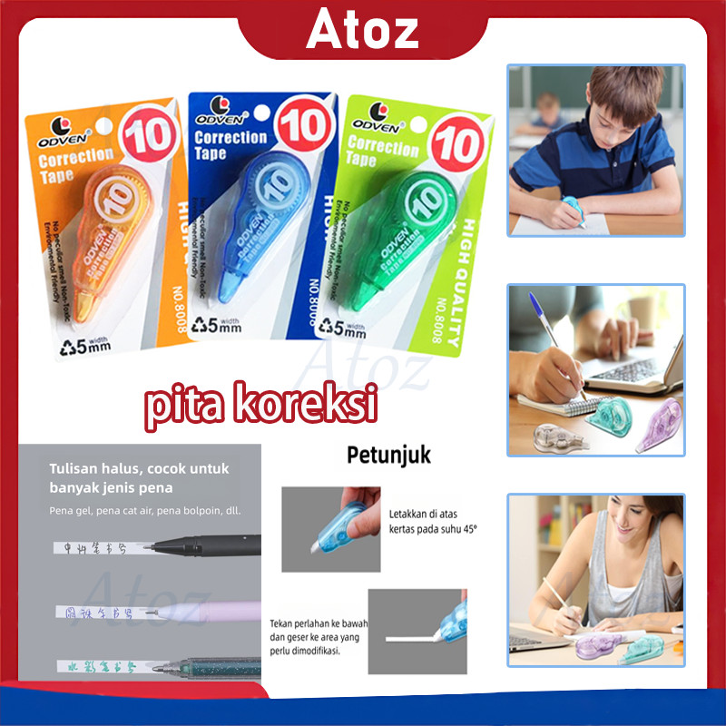 

pita koreksi/correction tape tipe x kertas/pita penghapus kantor siswa