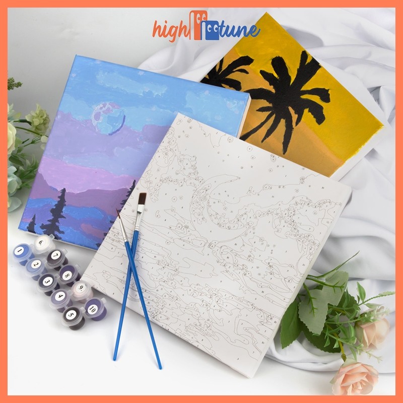 

spesial edition Hightune Paint By Number Lukisan Kanvas Diy Paint Kit Digital Painting Kit Kanvas Painting with Wooden Frame Wall Decoration 10,10
