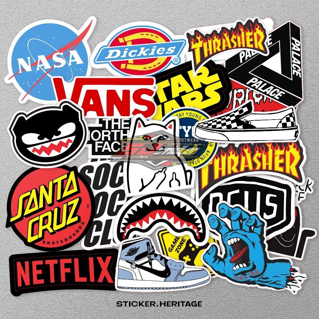 

24pcs Stiker Sticker Aesthetic logo brand nasa netflix untuk laptop case tumbler stiker laptop
