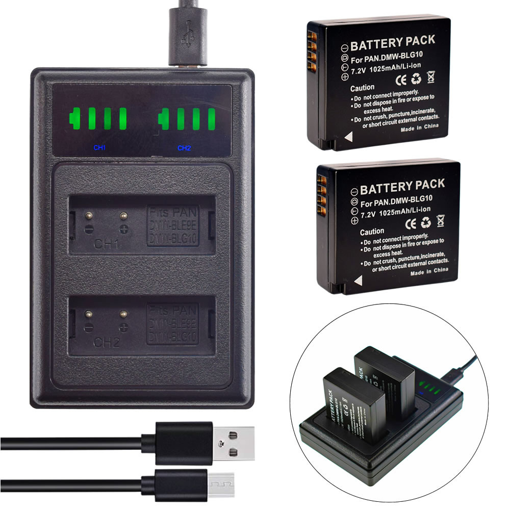 2X Battery + charger for Leica BP-DC15-E BP-DC15-TK Leica D-LUX(Typ 109) D-Lux 7