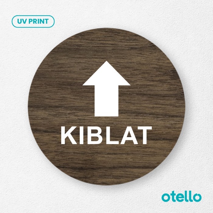 

Signage Arah Kiblat Sign Board Label Tempel Kayu Penunjuk Arah Sholat - 15 cm, Bulat