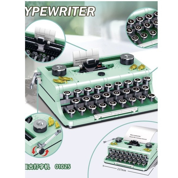 

Retro Bricks Typewriter Blocks Marking Machine Keyboard Mesin Ketik