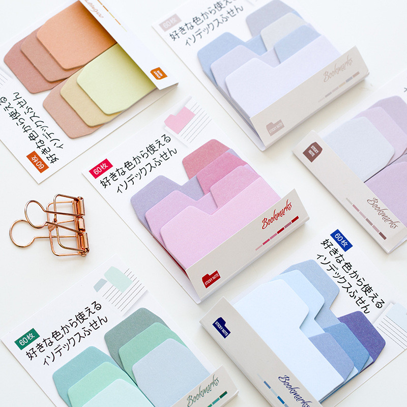 

60 sheets Watercolor Gradient Japanese Sticky Note Memo Pad Office Planner Sticker Paper Stationery School Supplies
