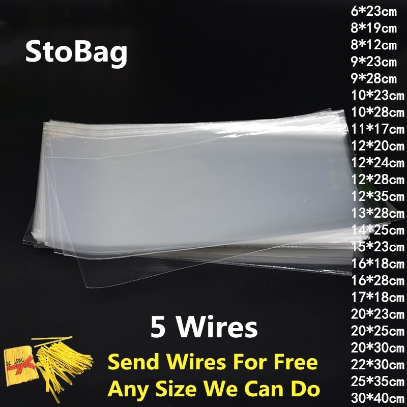 

StoBag Clear Plastic Bag Flat Open Top For Candy Cookie Bread Food Opp Cake Gift Packaging Bags Wedding Party DIY Cello