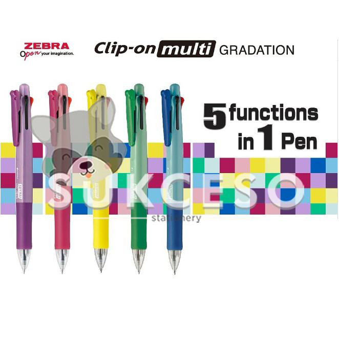 

Zebra Clip On Multi Gradation 4+1 Pen 0.7mm / Pulpen dan Pensil Mekanik