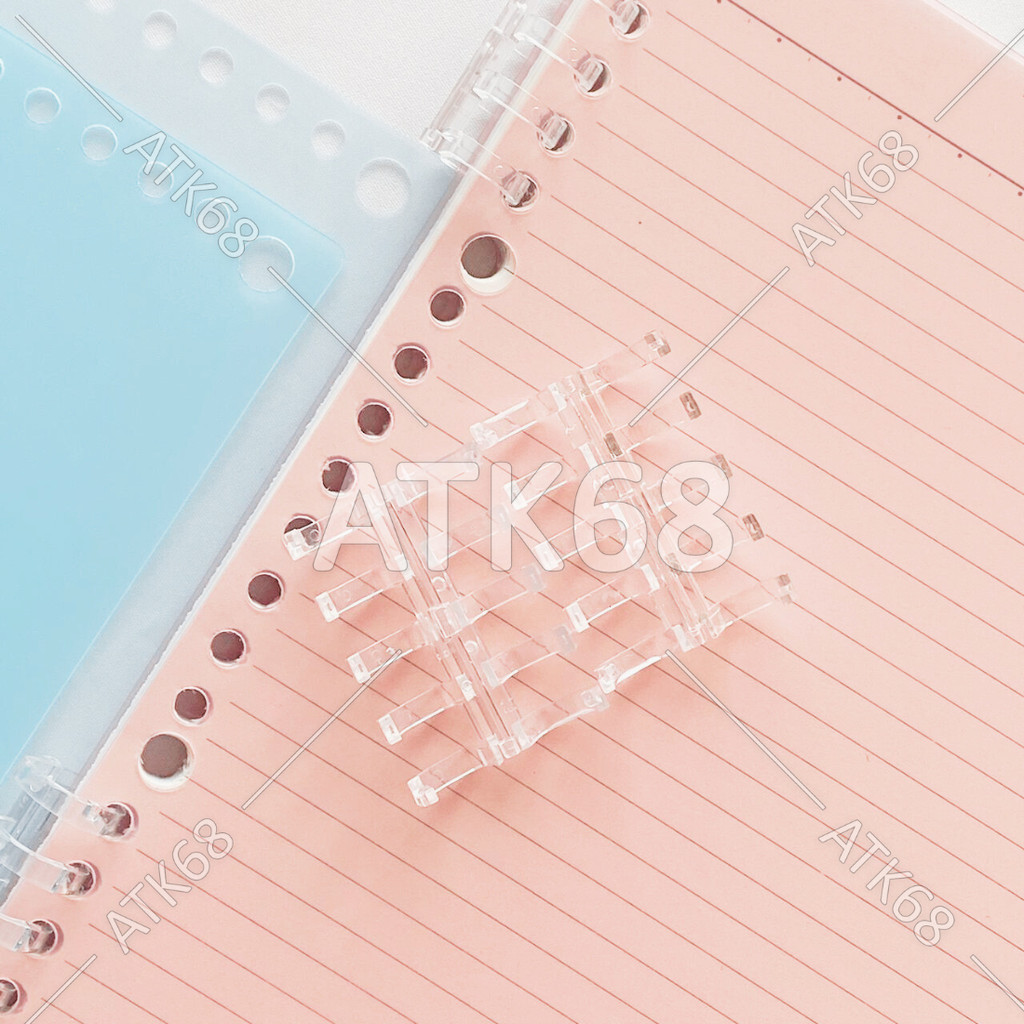 

2 PCS Ring Binder Plastik DIY Rakit A5 B5 A4 Transparan Aesthetic