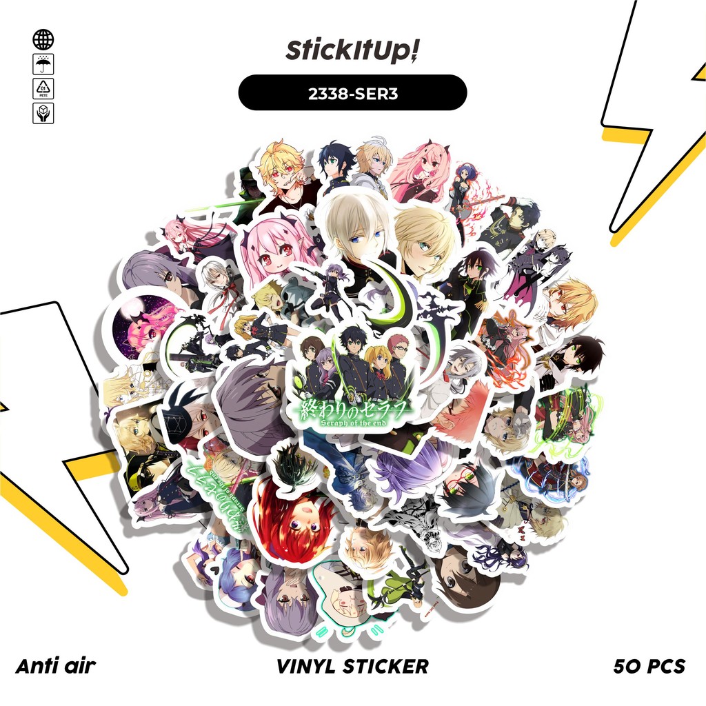 

COD✨ 50 Pcs Sticker Pack ANIME SERIES SERAPH OF THE END CHAR MIX 03 Lucu Aesthetic Vynil Waterproof untuk Freebies Sticker Buku Journal Casing HP Laptop